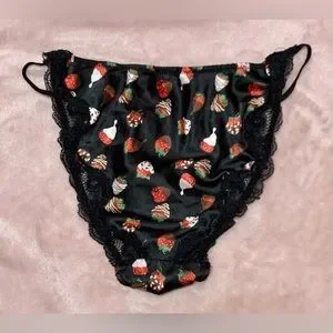 Culotte Bikini Double String Victoria's Secret PINK - Imprimé Cerise Vintage Taille S